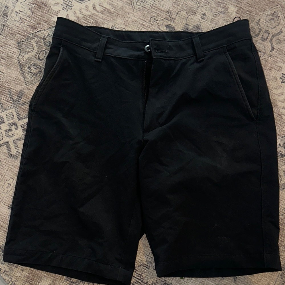 Under Armour Black Flat-Front Performance Shorts